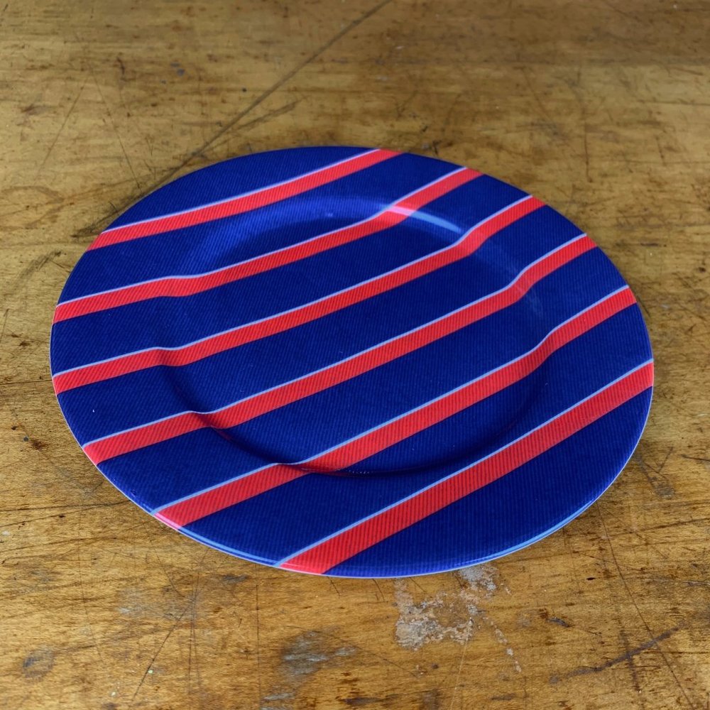 Vtg Block Spal Portugal Regimental Stripes Royal Navy Engineers Salad Plate